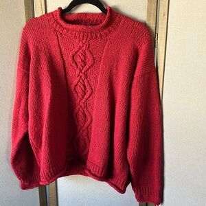 FINAL MARKDOWN Rey Wear Red Hand Knitted Sweater xl